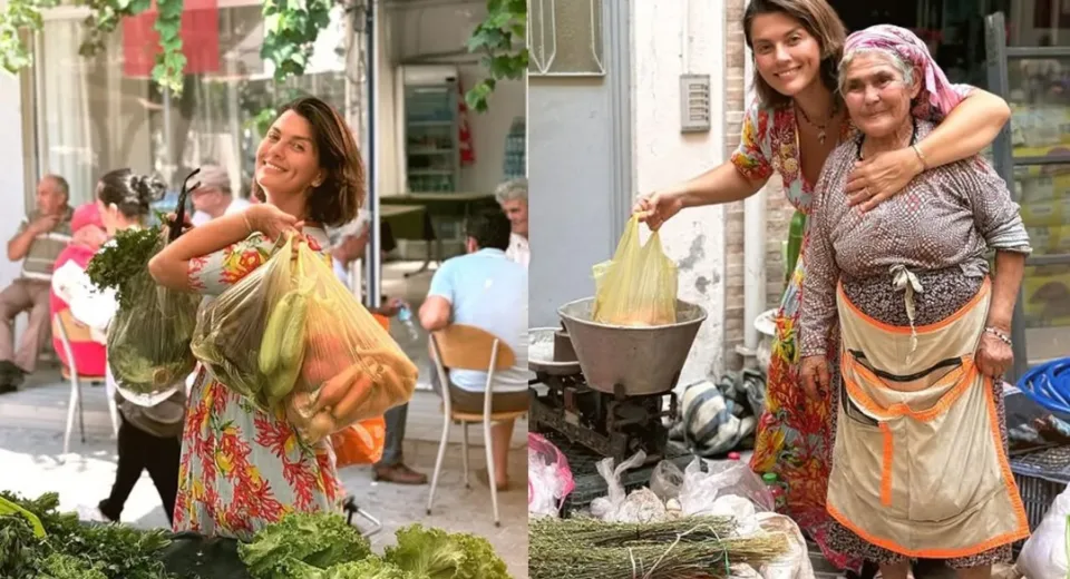 Açelya Akkoyun’dan Halk Pazarında Sıcak Anlar