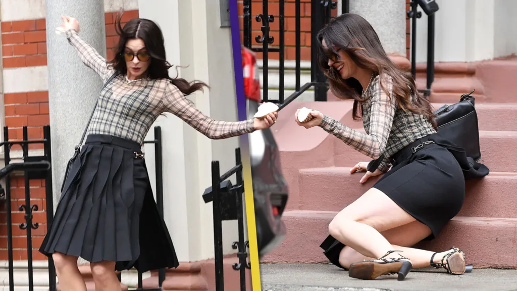 Anne Hathaway Film Setinde Fena Düştü! Yüksek Topuklu Ayakkabısı Kırıldı