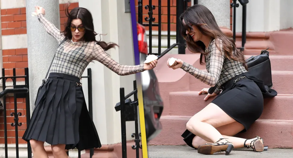 Anne Hathaway Film Setinde Fena Düştü! Yüksek Topuklu Ayakkabısı Kırıldı