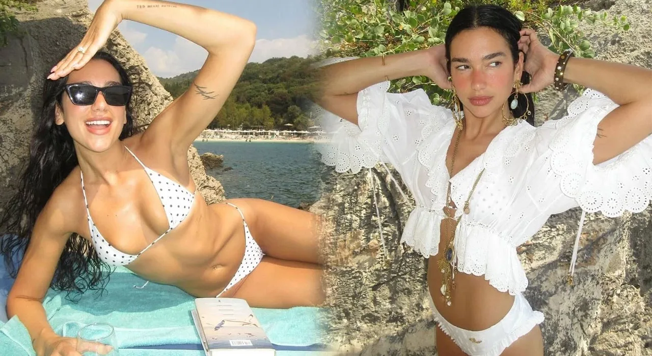 Dua Lipa Plajda Beyazlar İçinde Işıldadı