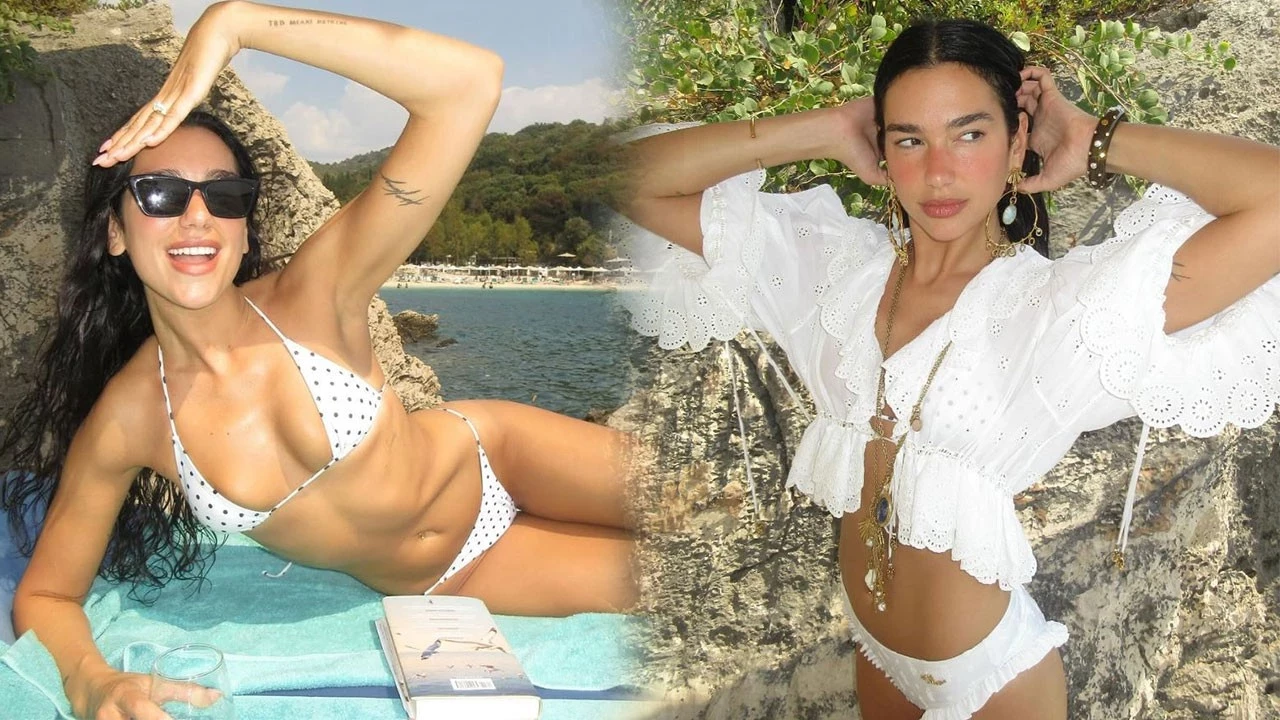 Dua Lipa Plajda Beyazlar İçinde Işıldadı